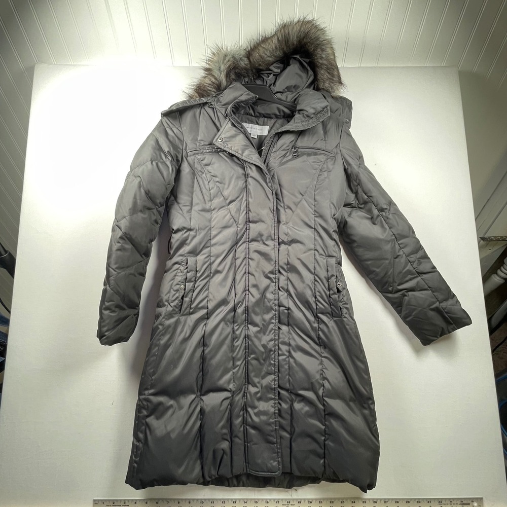 Marc New York Andrew Marc‎ Women  Black Down Puffer Coat Faux Fur Hood Small